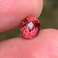 Natural Peachy Pink Tourmaline 1.68 Carat Oval Cut Loose Gemstone for Ring