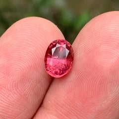 Natural Peachy Pink Tourmaline 1.68 Carat Oval Cut Loose Gemstone for Ring