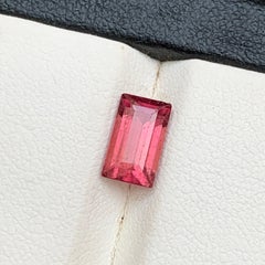 Natural Peachy Pink Tourmaline 1.84 Carat Baguette Cut Loose Gemstone for Ring