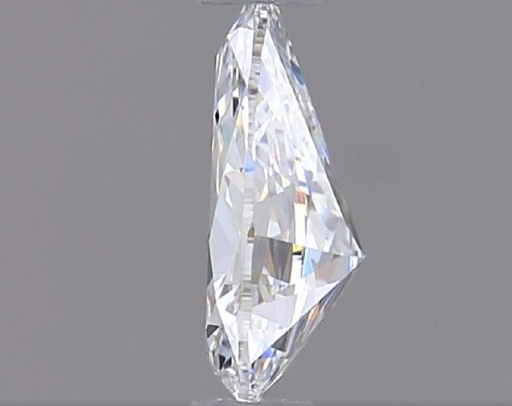 Pear Cut Natural Pear Brilliant Diamond in 0.52 Carat D VS2, GIA Certificate For Sale