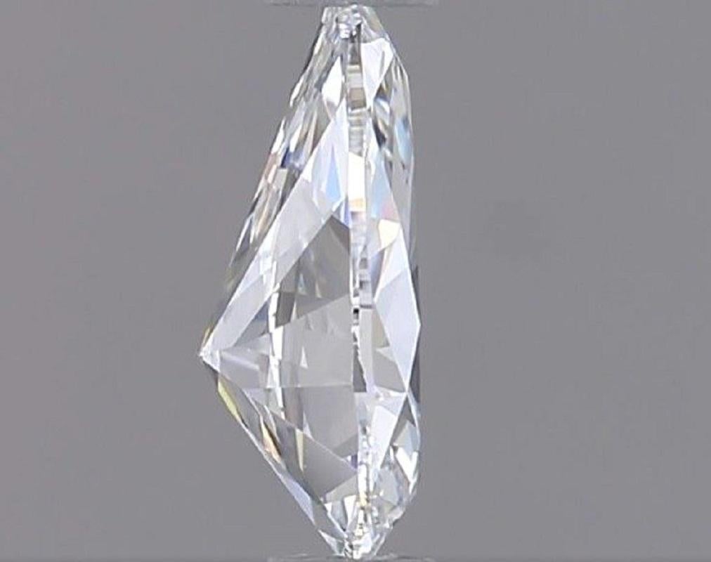 Natural Pear Brilliant Diamond in 0.52 Carat D VS2, GIA Certificate In New Condition For Sale In רמת גן, IL