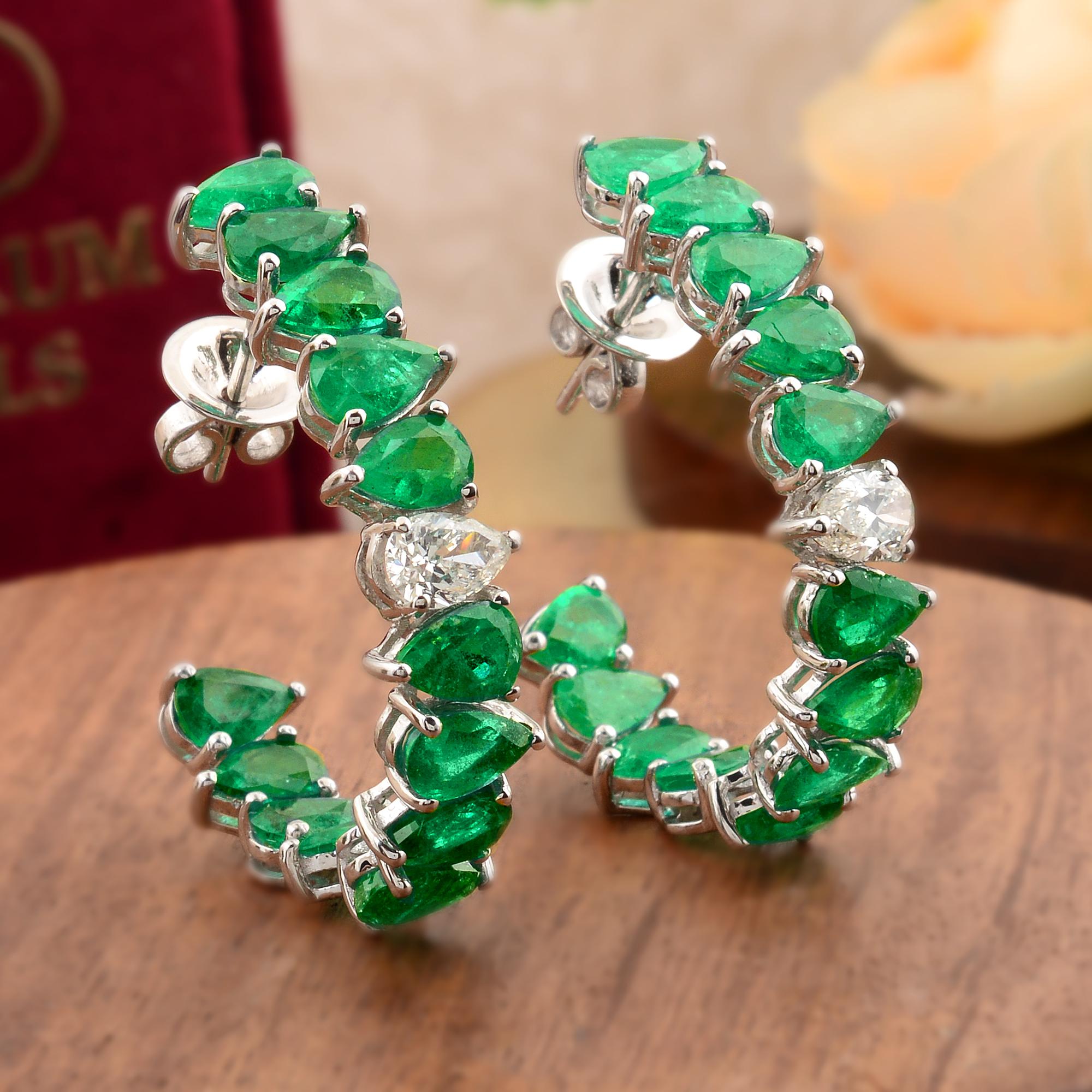 emerald hoops earring