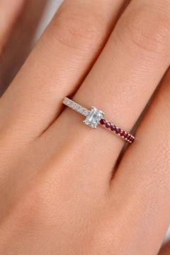 Natural Pear Ruby SI/H Diamond Halo Wedding Ring 18 Karat White Gold