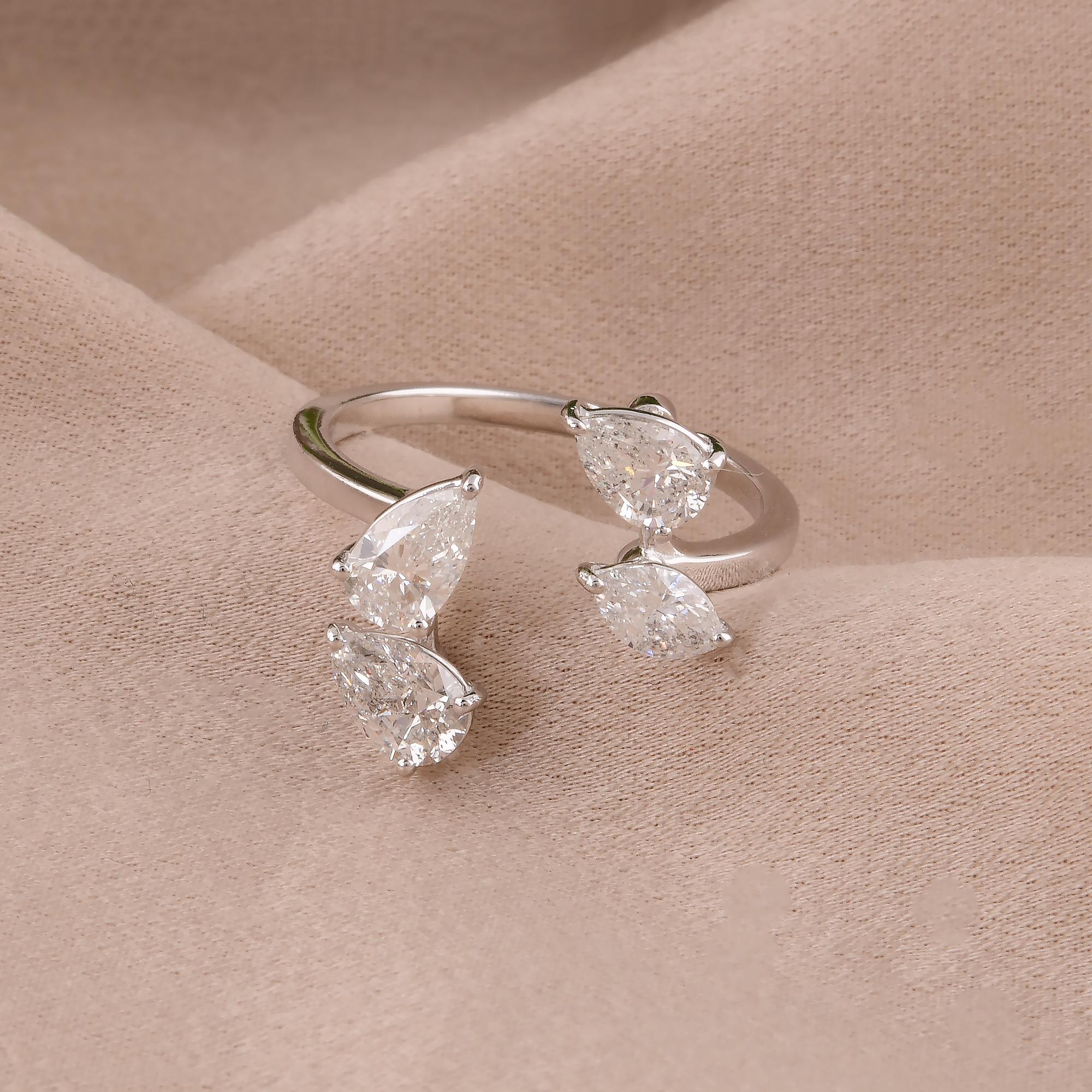 The diamond is expertly set in a sleek cuff-style band, crafted to wrap around the finger with effortless grace. The cuff design adds a modern twist to the classic solitaire ring, creating a bold and contemporary look that is sure to turn heads and