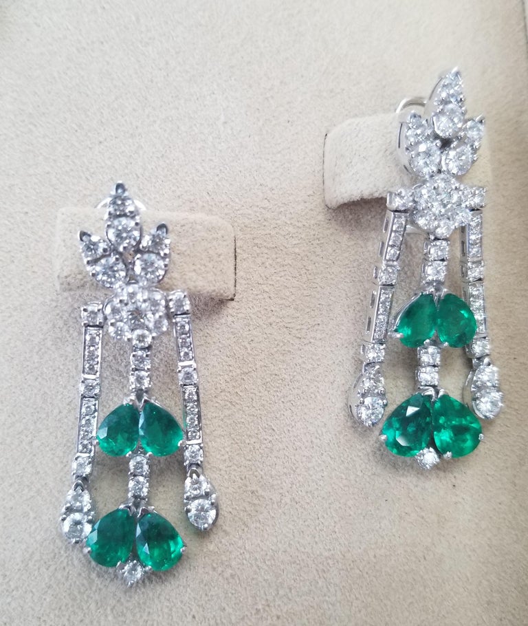 RARE Certified Natural Matching Colombian Pear Shape Emeralds and ...