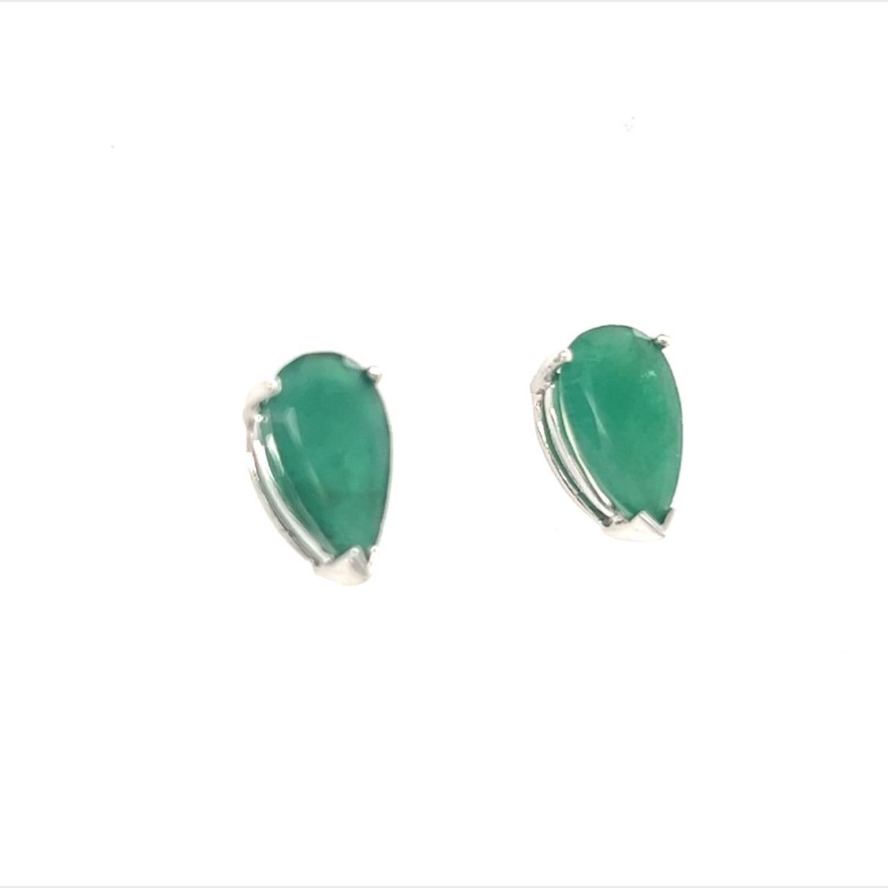 Natural Pear Shape Emerald Earrings 14k Gold 2.36 TCW Certified 1