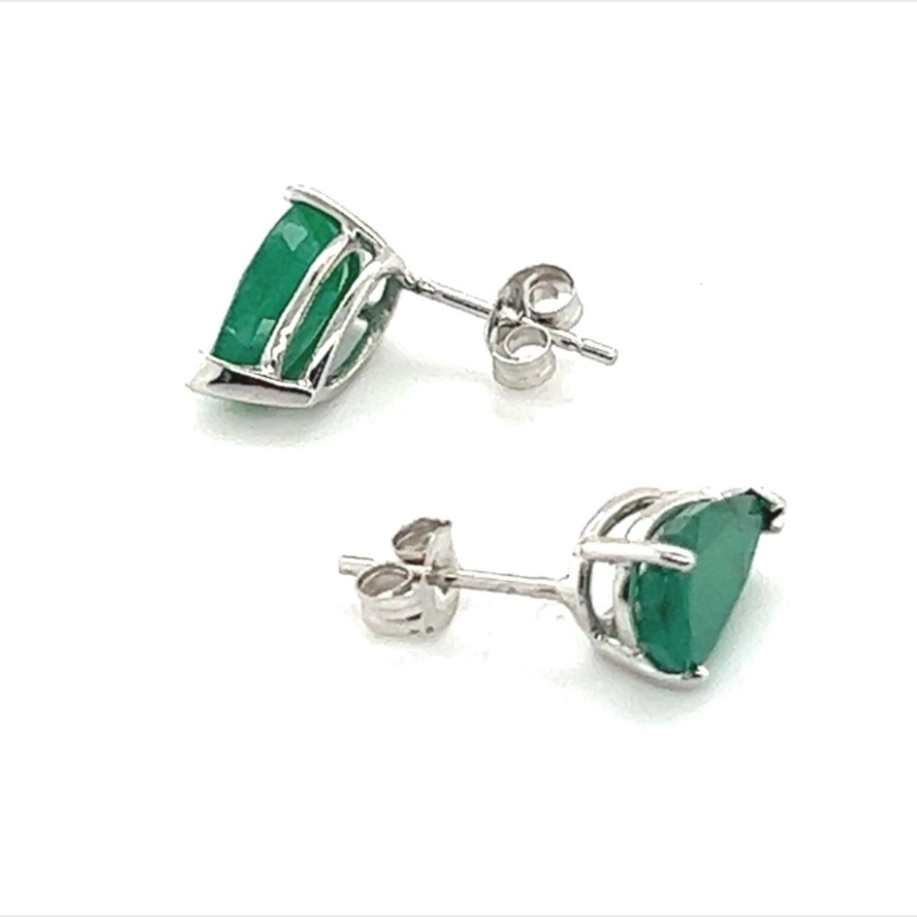 Natural Pear Shape Emerald Earrings 14k Gold 2.36 TCW Certified 3