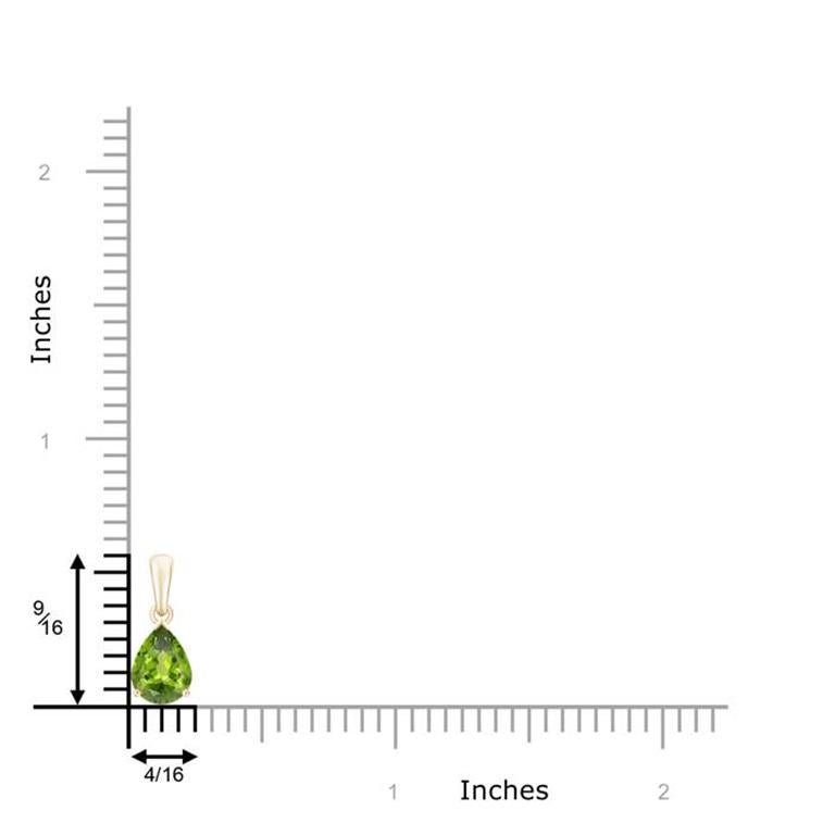 Colgante solitario de peridoto natural en forma de pera de 1,1 ct en oro amarillo de 14 quilates Moderno en venta