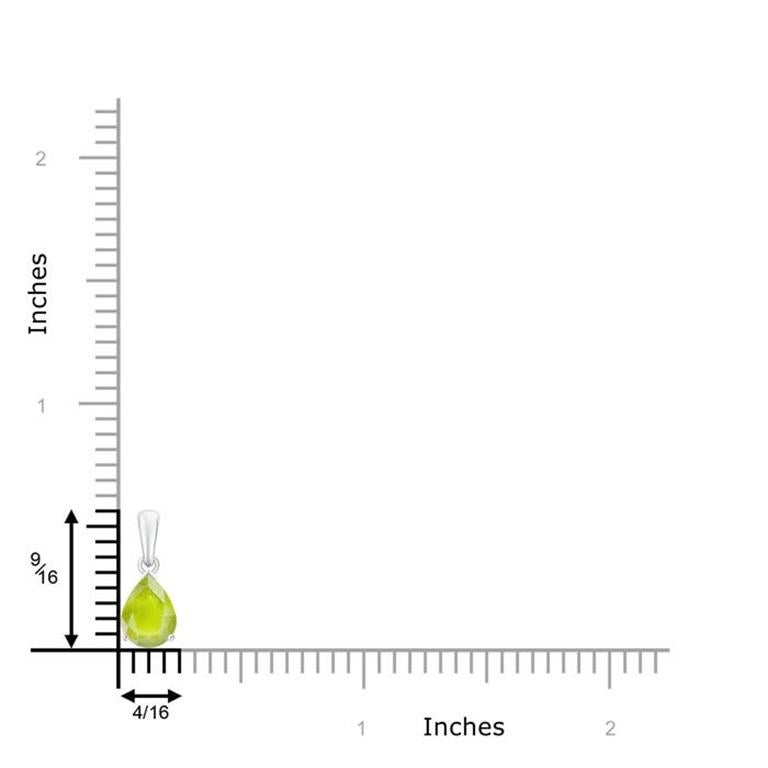 Modern Natural Pear-Shaped 1.1 ct Peridot Solitaire Pendant in Platinum For Sale