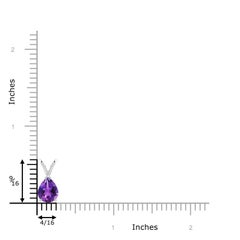 ANGARA Pendentif solitaire en or blanc 14 carats avec améthyste naturelle en forme de poire de 1,5 carat