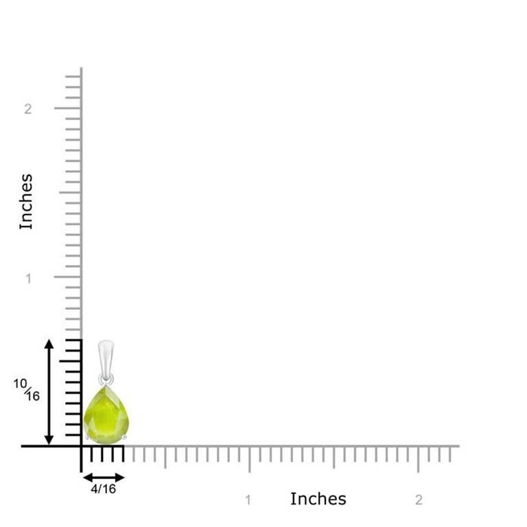 Colgante solitario de peridoto natural en forma de pera de 1,6 ct en oro blanco de 18 quilates Moderno en venta