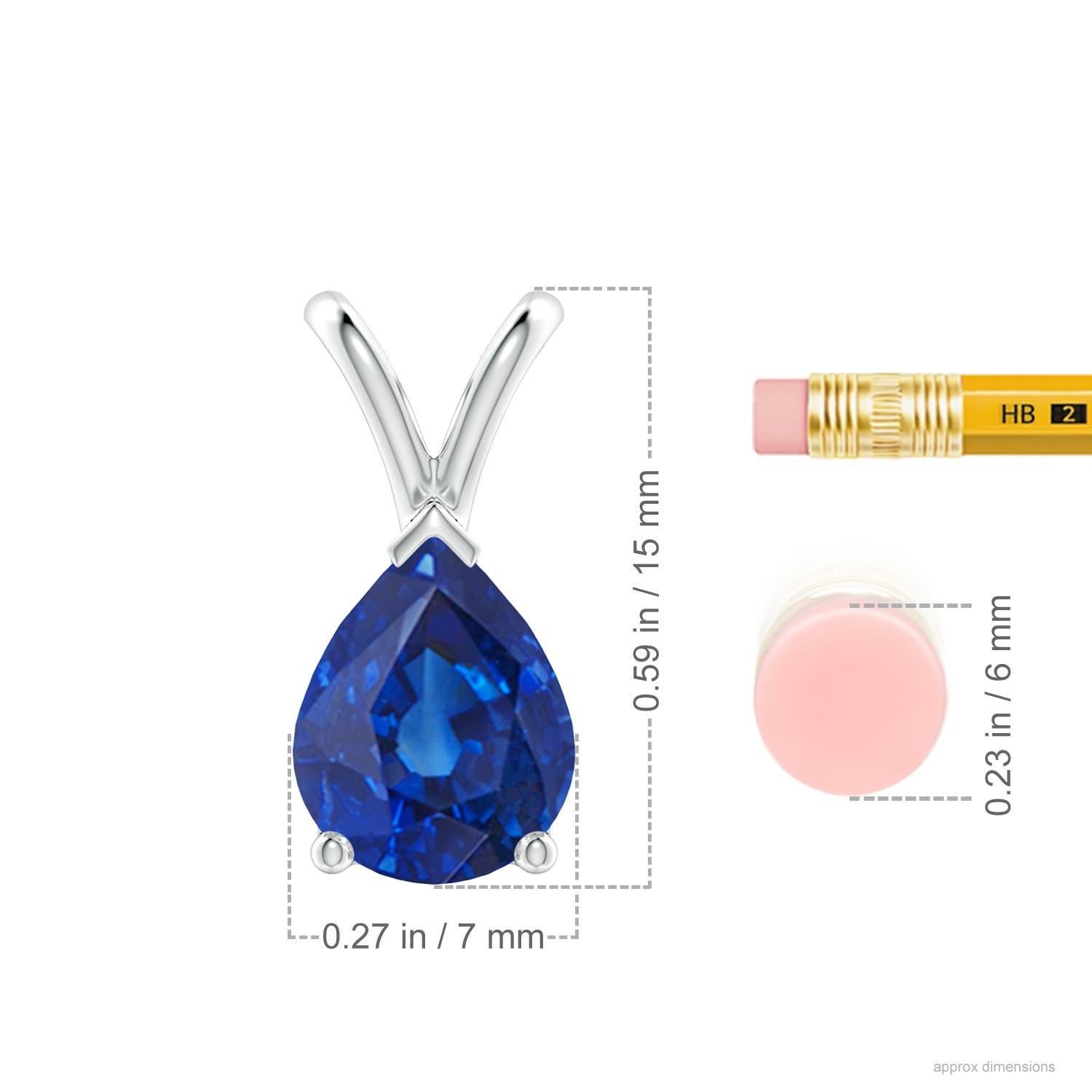 Colgante solitario de zafiro azul natural en forma de pera de 1,75 ct en oro macizo de 14 quilates Corte pera en venta