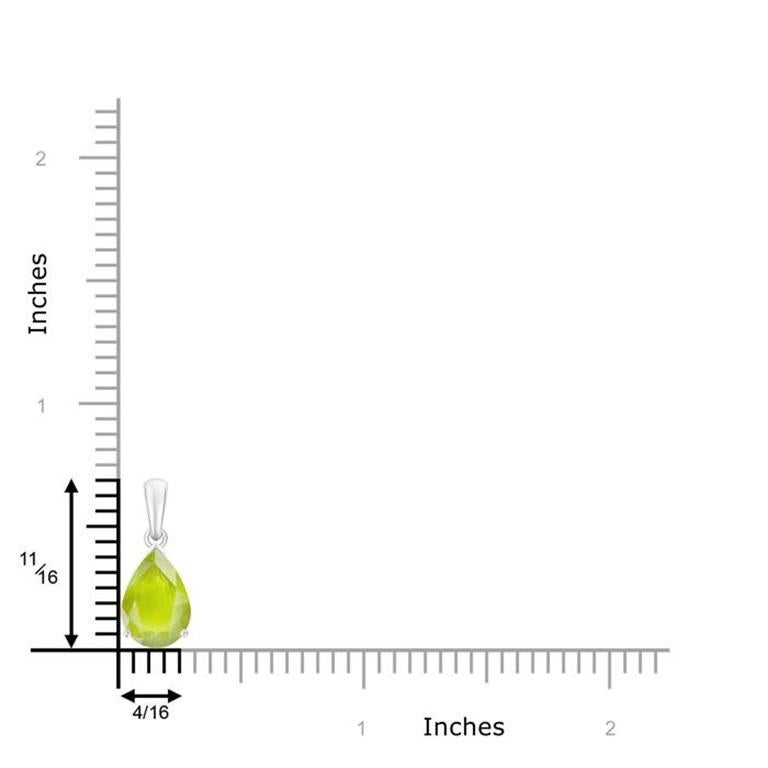 Colgante solitario de peridoto natural en forma de pera de 1,9 ct en oro blanco de 18 quilates Moderno en venta