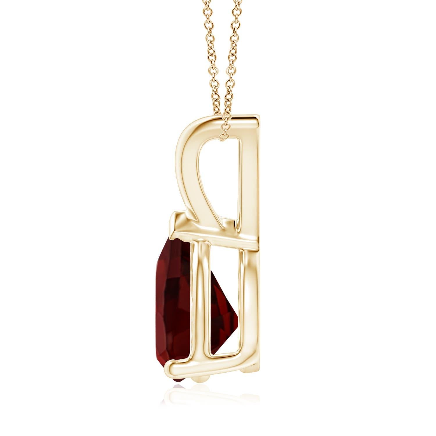 Taille poire Pendentif solitaire en or jaune 14 carats avec grenat naturel en forme de poire de 1,80 carat en vente