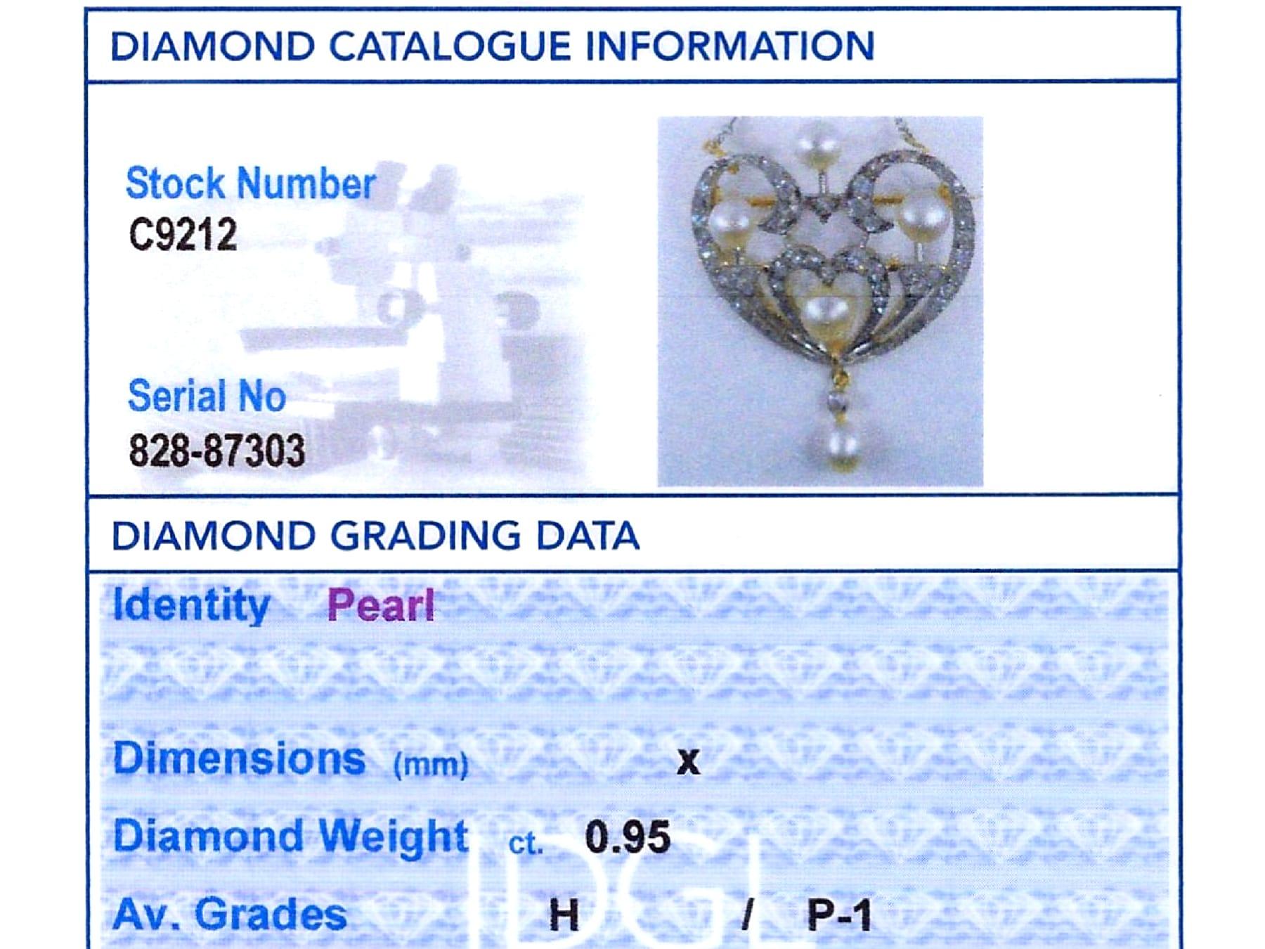 Broche pendentif en or jaune 12 carats avec perles naturelles de 0,95 carat et diamants, c. 1900 en vente 8
