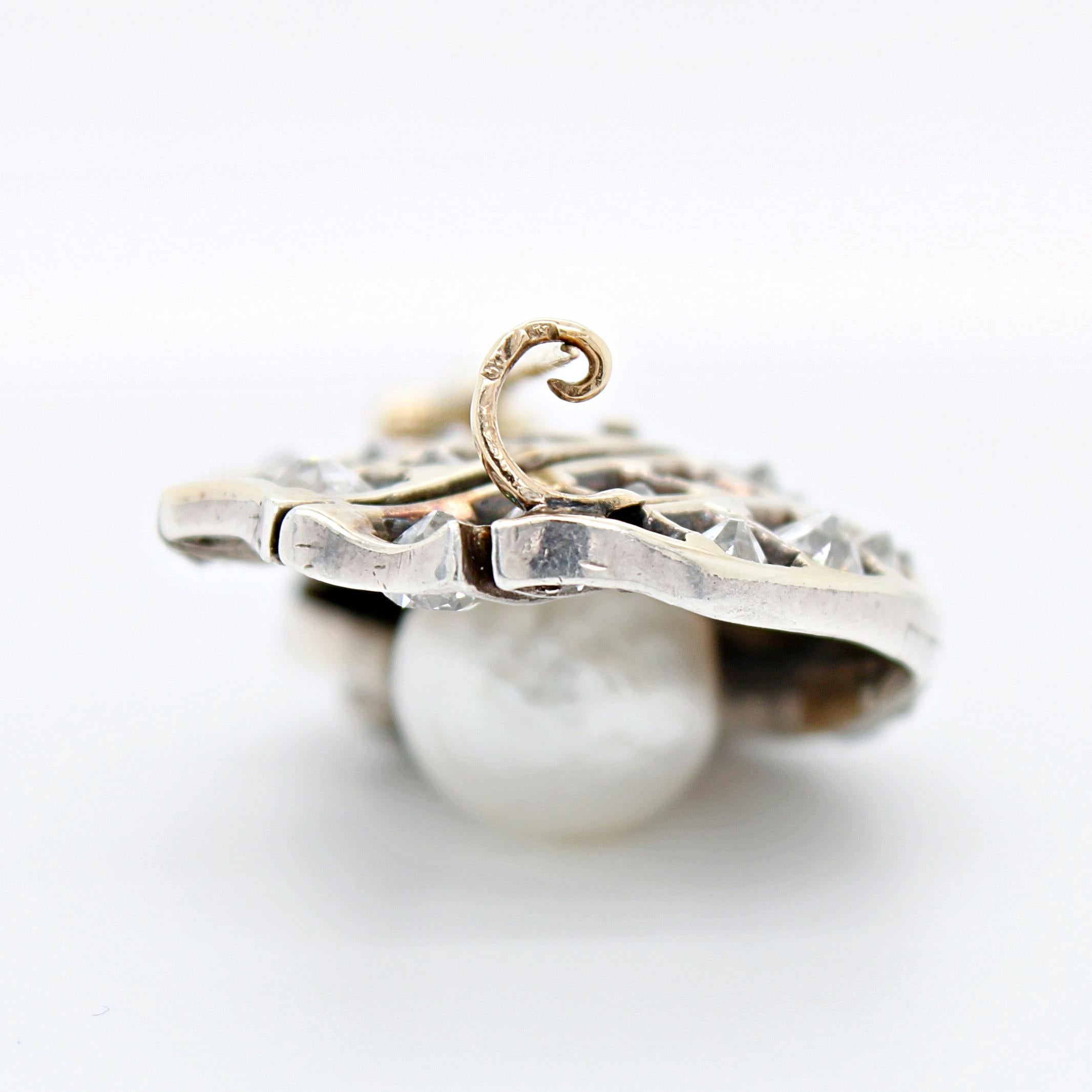 Natural Pearl and Diamond Maritime Brooch, circa 1900, Austrian 2