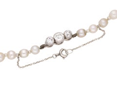 Collier en perles naturelles et diamants, vers 1910.