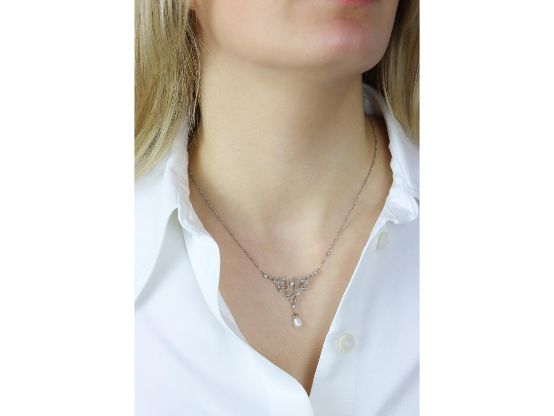 Collier en perles naturelles et diamants, français, vers 1915. en vente 1