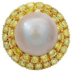 Bague en perles naturelles et diamants
