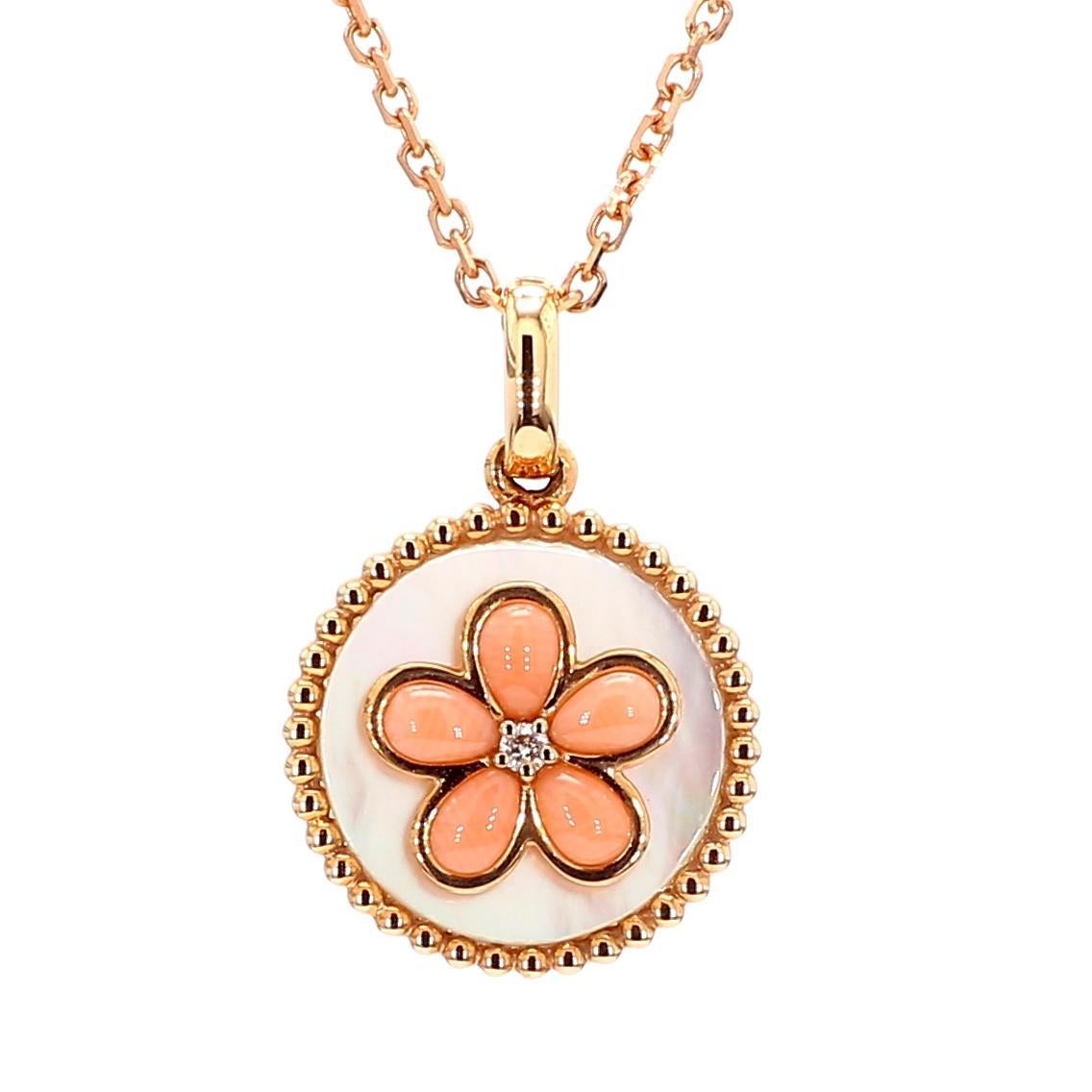 Contemporaneo Ciondolo a goccia in oro rosa con perle naturali e diamanti bianchi da 0,60 carati TW in vendita