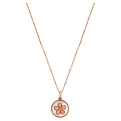 Natural Pearl and White Diamond .60 Carat TW Rose Gold Drop Pendant