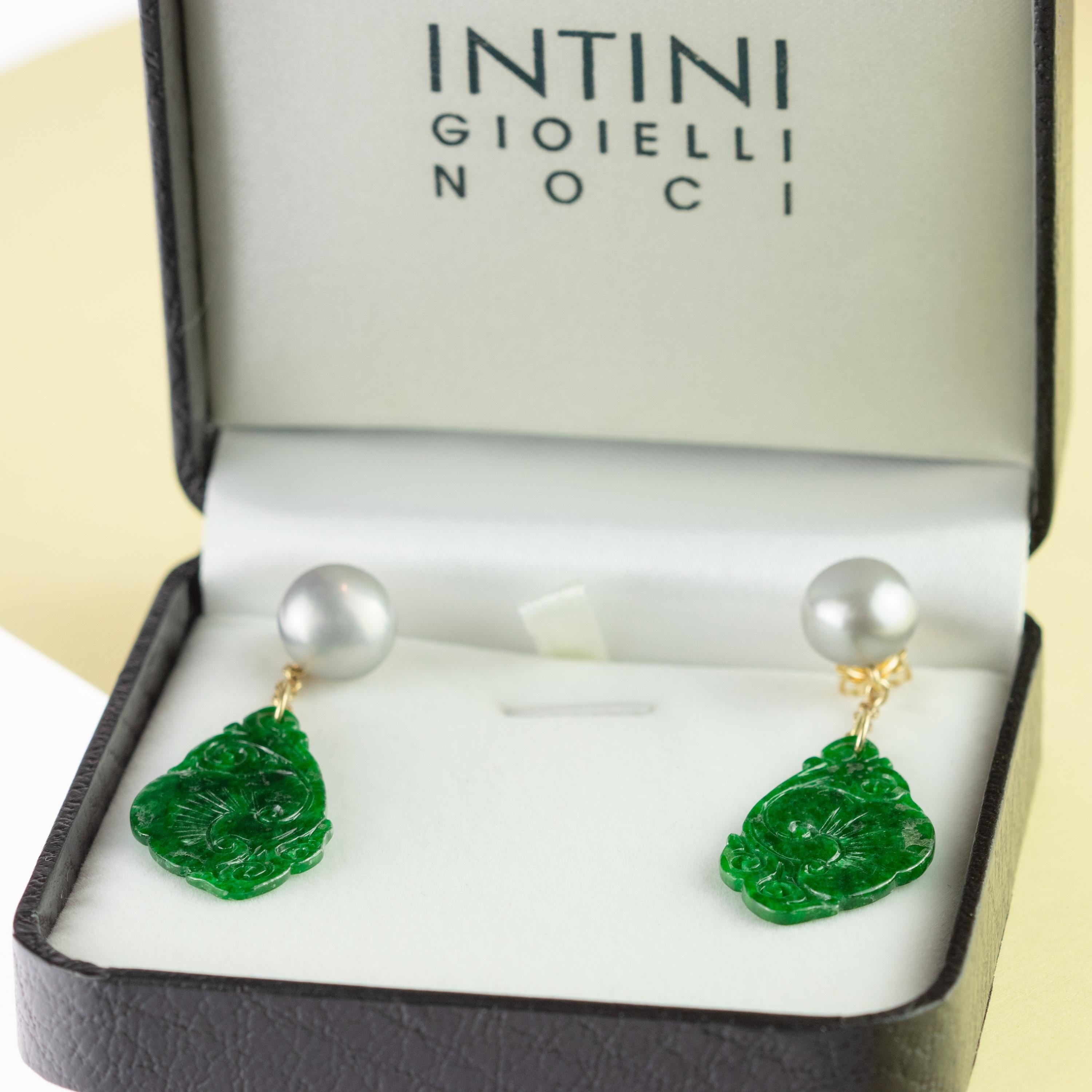 jade flower earrings