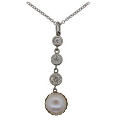 Natural Pearl Diamond Antique Pendant