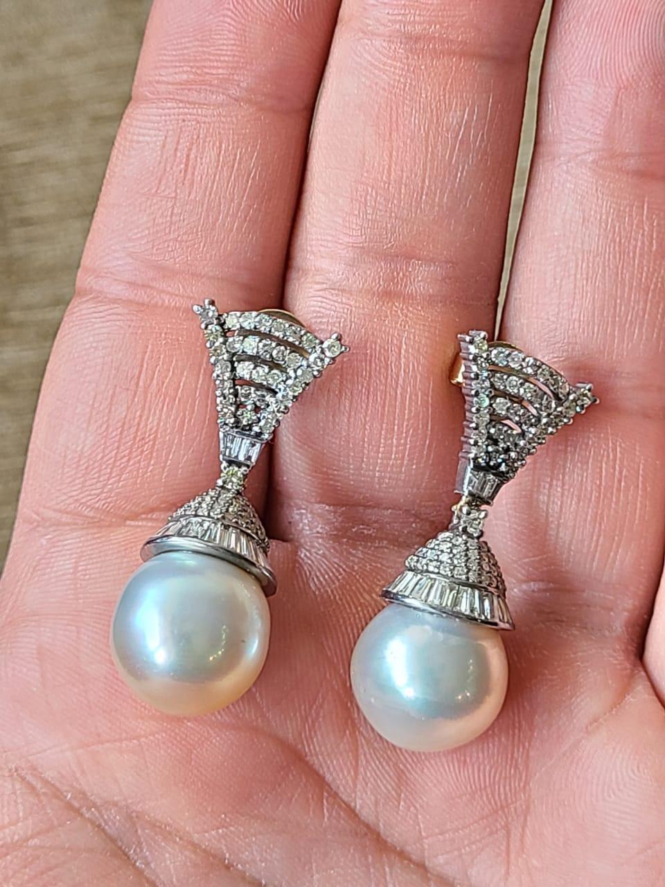pearl art deco earrings