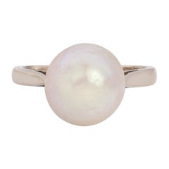 Französischer Art-Déco-Ring mit natürlicher Perle in gutem Zustand