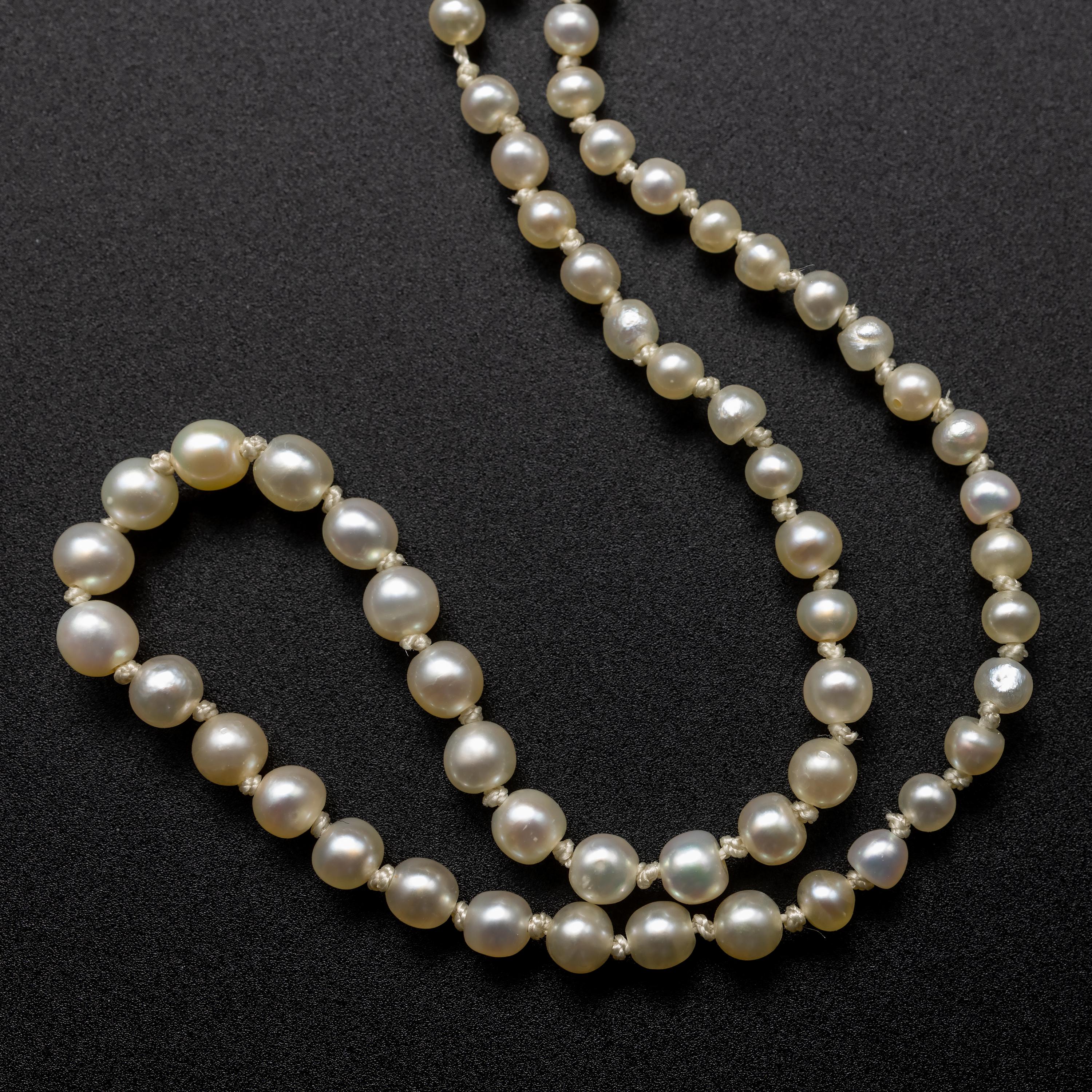 Natürliche Perlenkette GIA zertifiziert Art Deco (Art déco) im Angebot