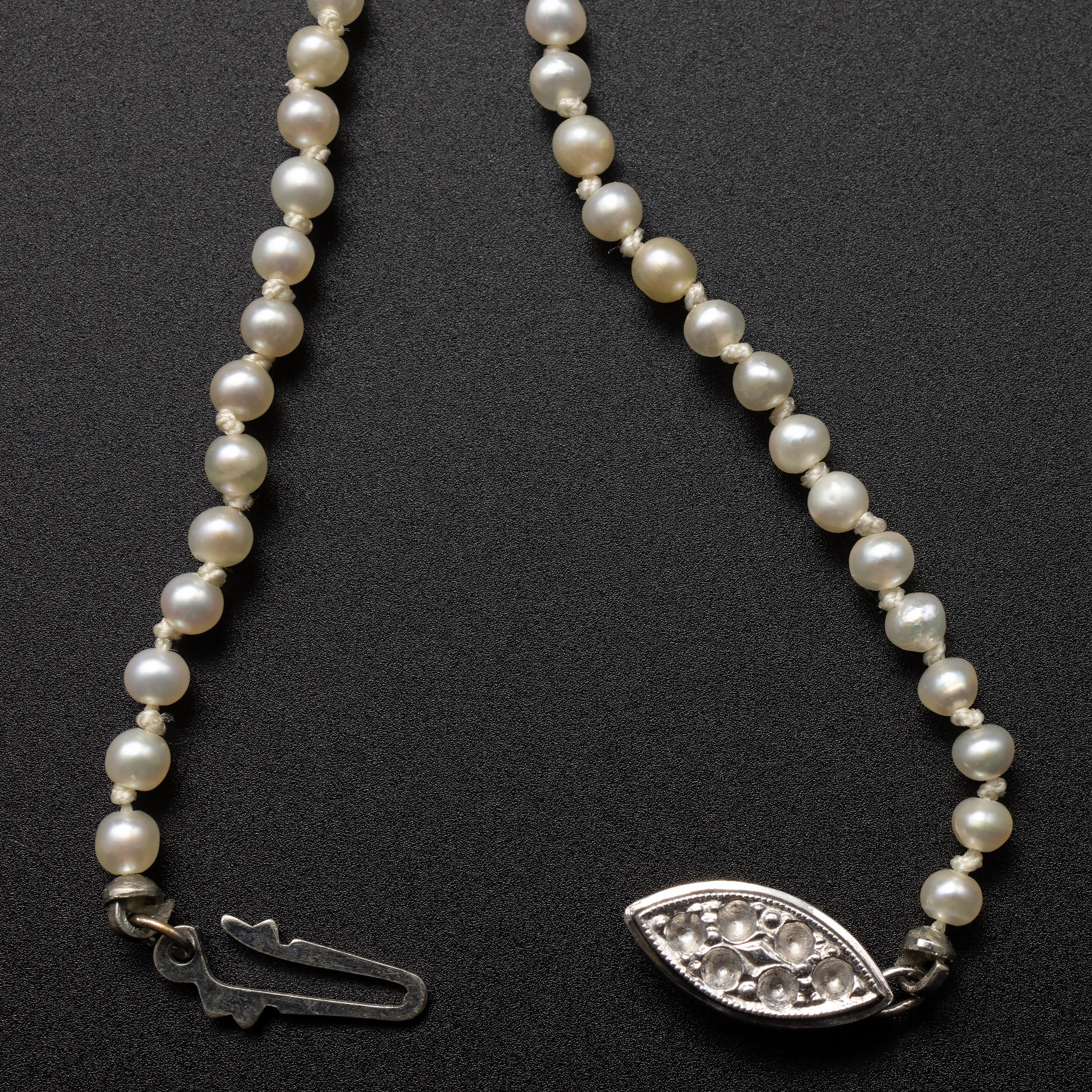 Natürliche Perlenkette GIA zertifiziert Art Deco für Damen oder Herren im Angebot