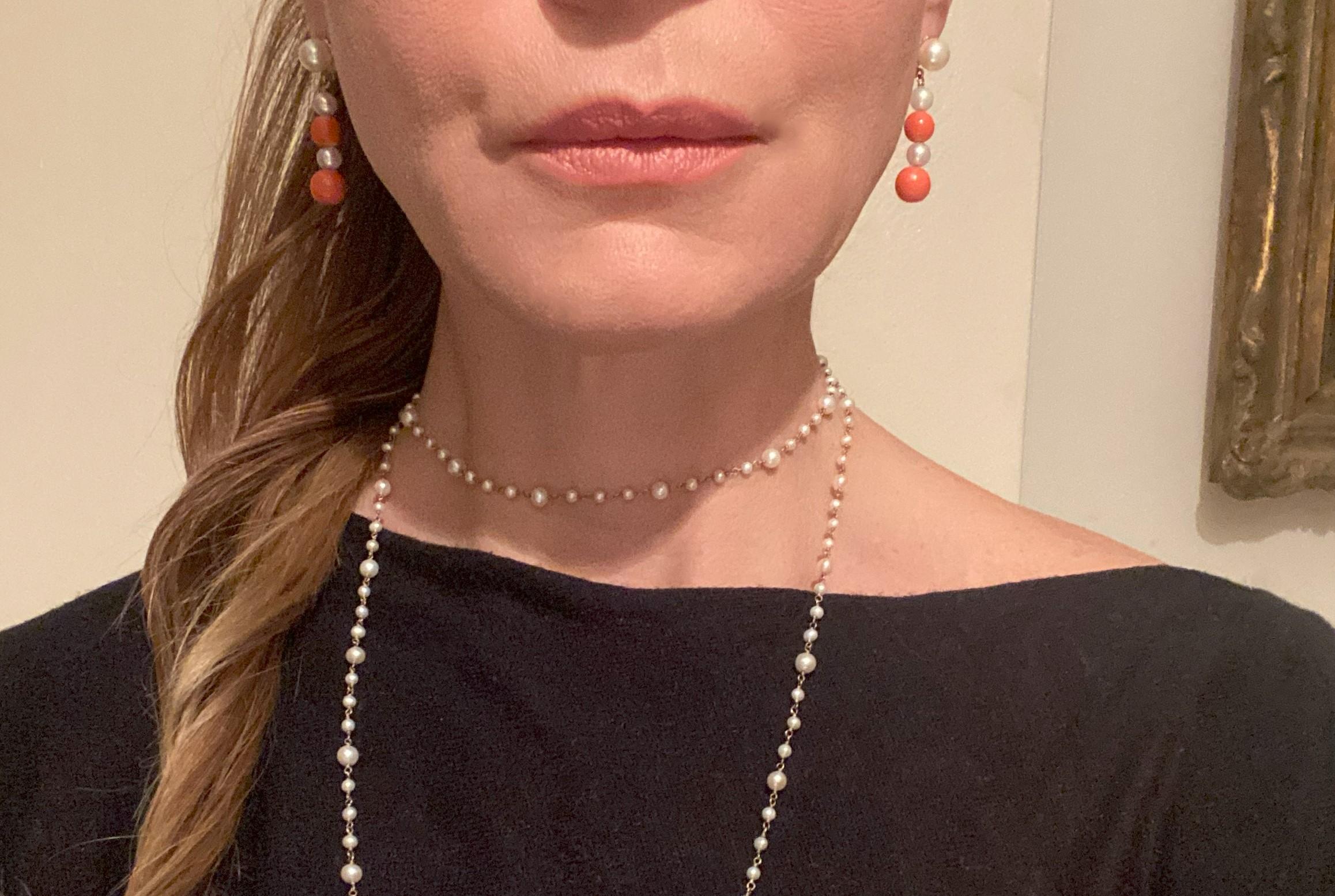 da uomo o donna Collana di perle nello stile di Chanel in vendita
