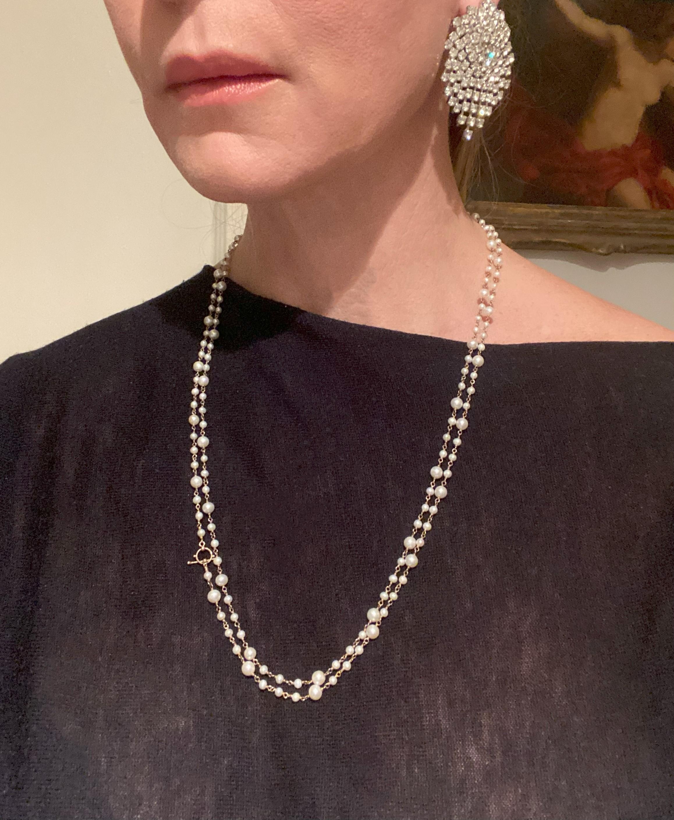 Collana di perle nello stile di Chanel in vendita 2