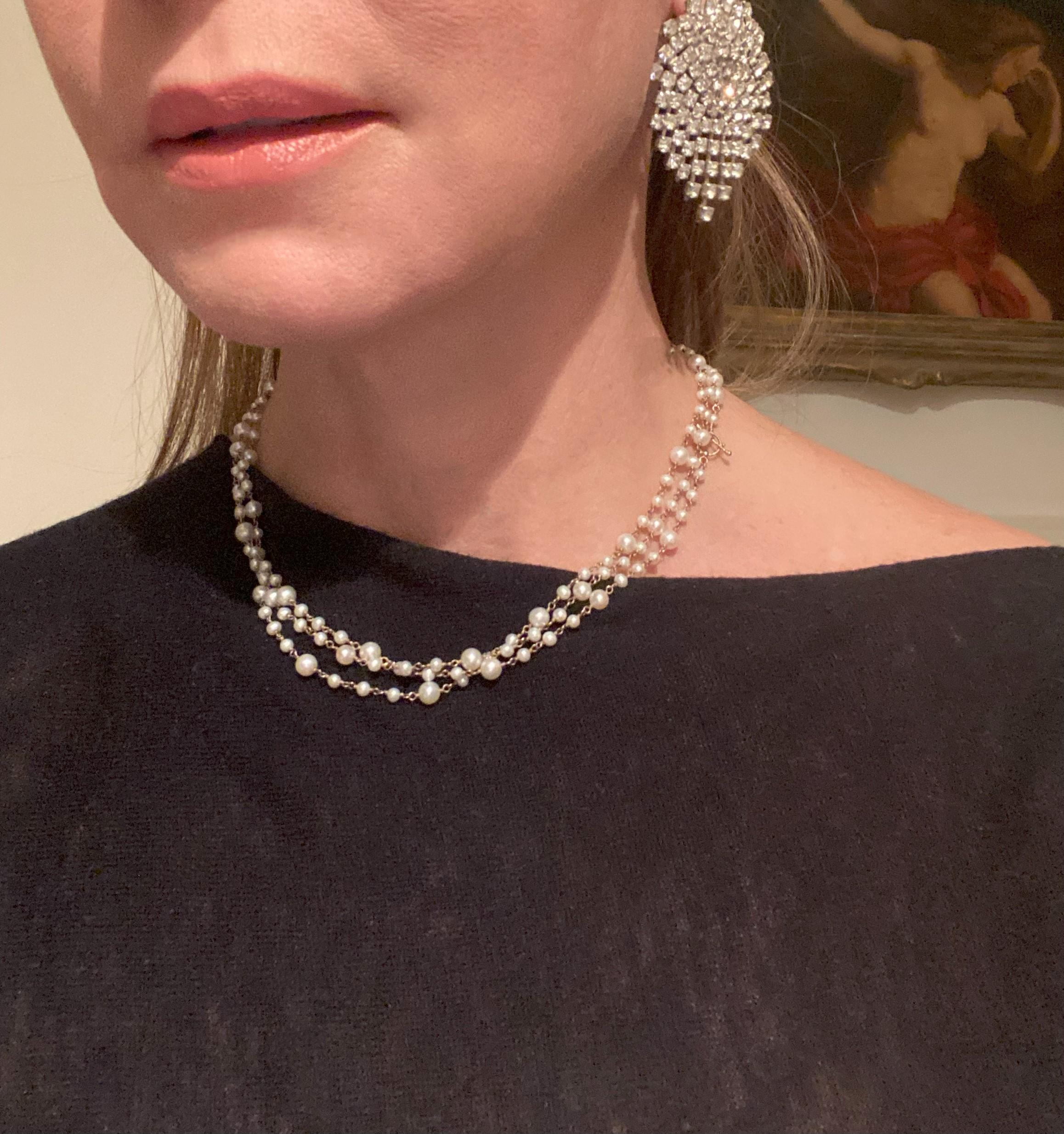 Collana di perle nello stile di Chanel in vendita 3