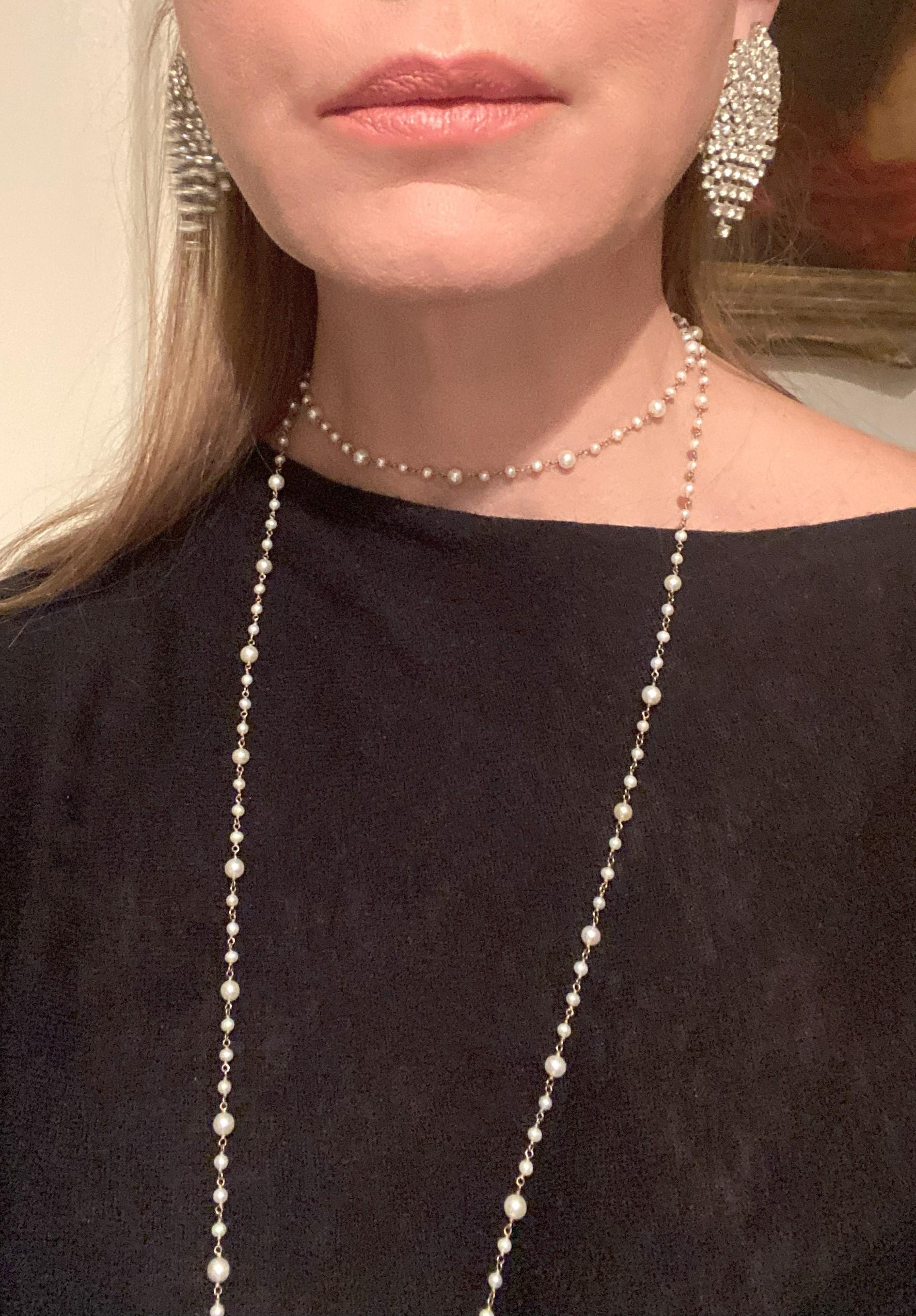 Collana di perle nello stile di Chanel in vendita 4
