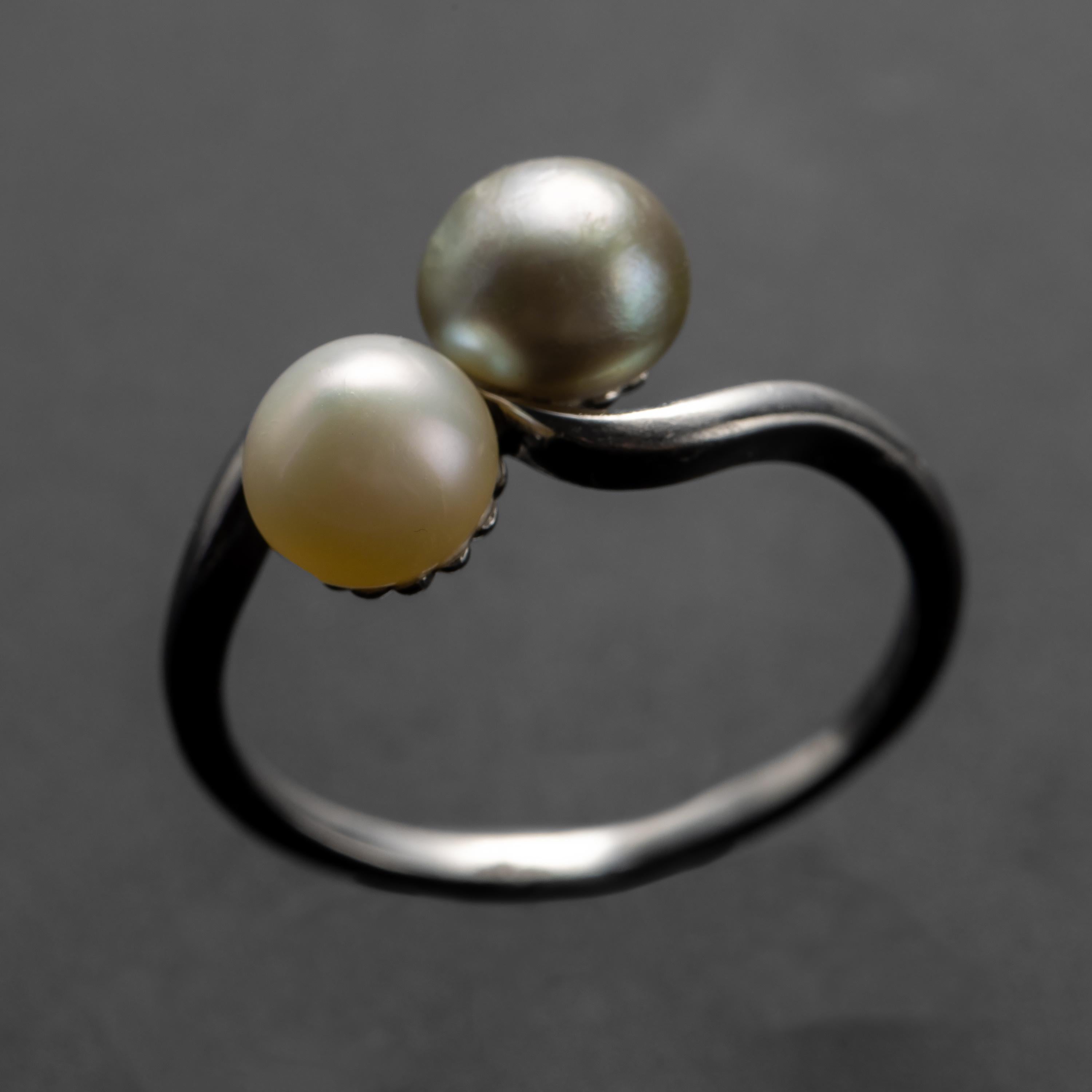 art deco pearl ring