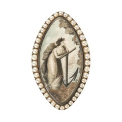 Natural Pearl Rose Gold Sea Captains Wife Brooch