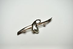 Natural Pearl Snowdrop Brooch 19th Century