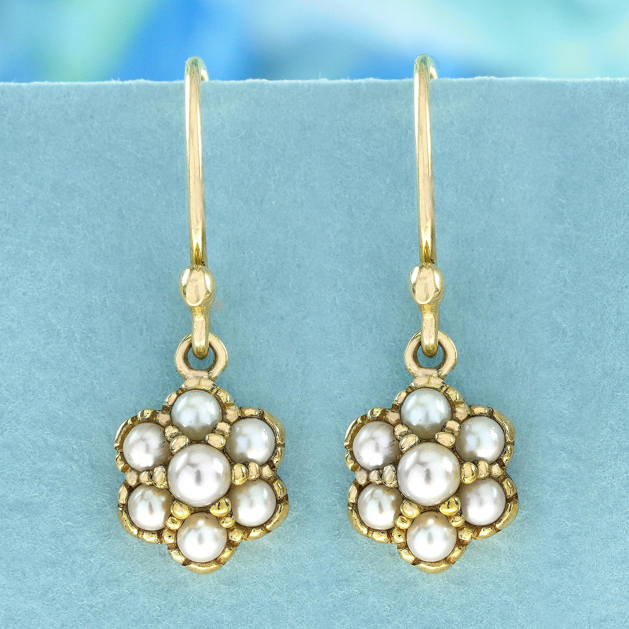 Immerse yourself in to the opulence of Vintage Victorian Style with these exquisite earrings, showcasing precious gemstones in intricate floral and nature-inspired motifs. A mesmerizing cluster design graces each earring, with lustrous pearls