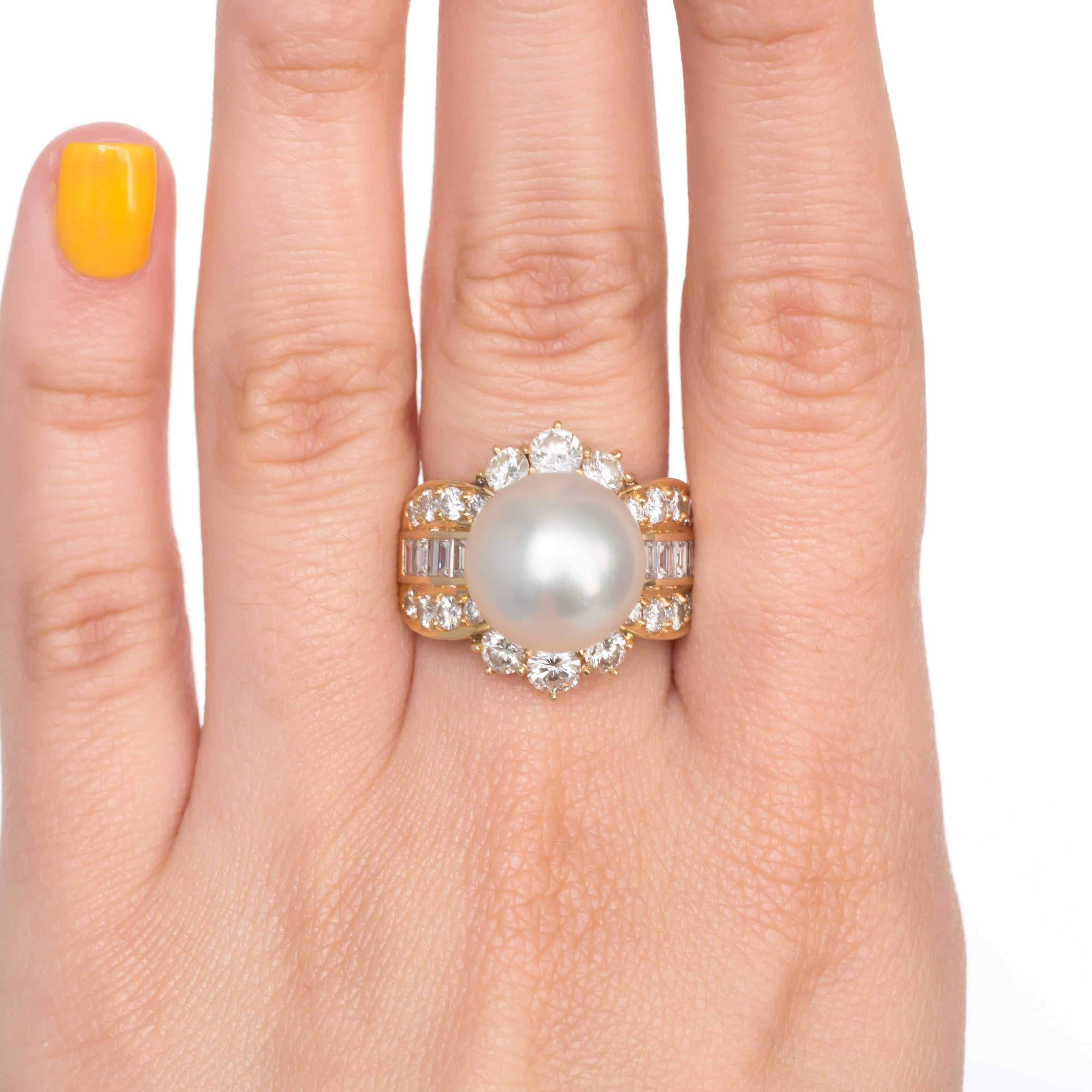 Natural Pearl Yellow Gold Cocktail Ring 2