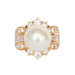 Natural Pearl Yellow Gold Cocktail Ring