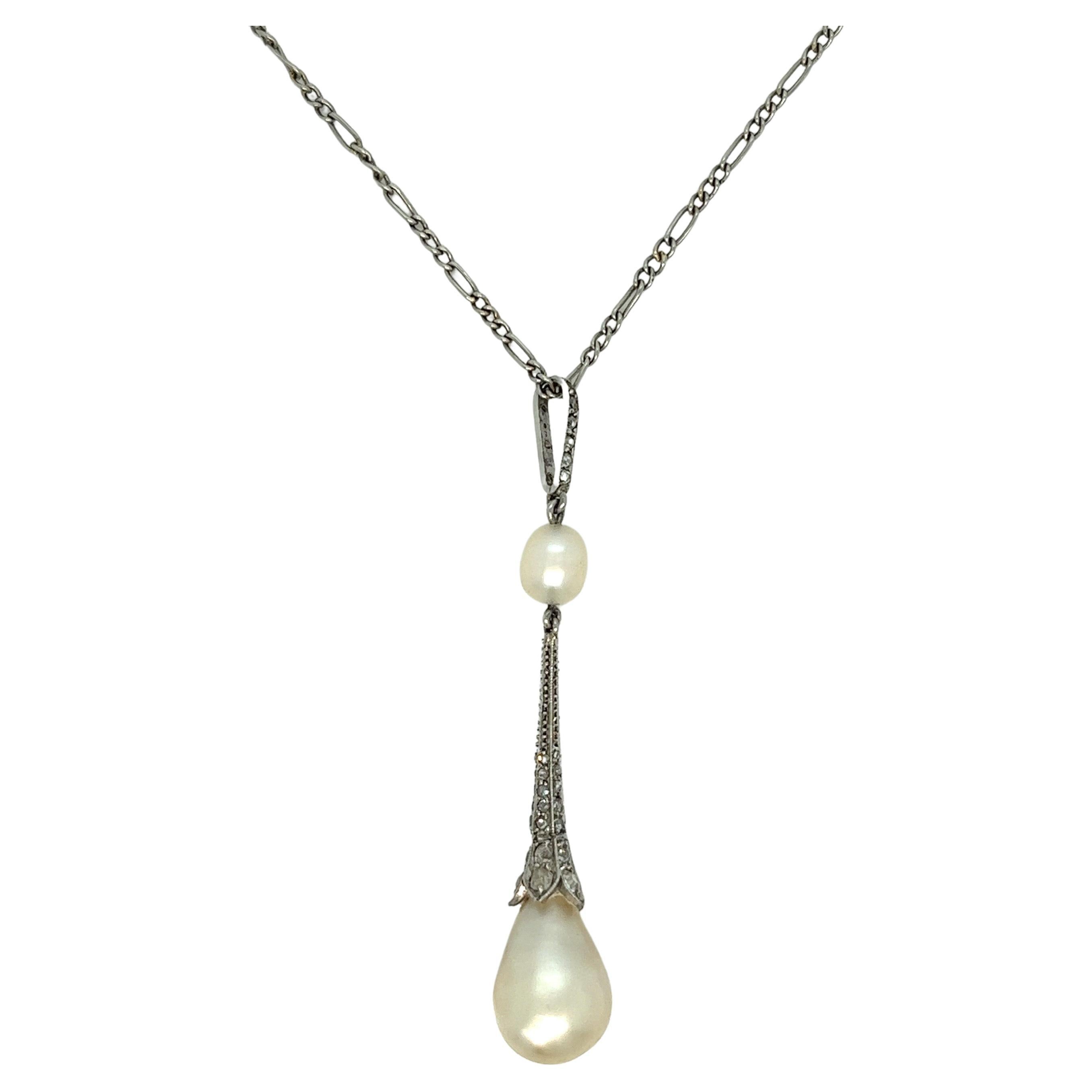Natural Pearls & Diamond Necklace