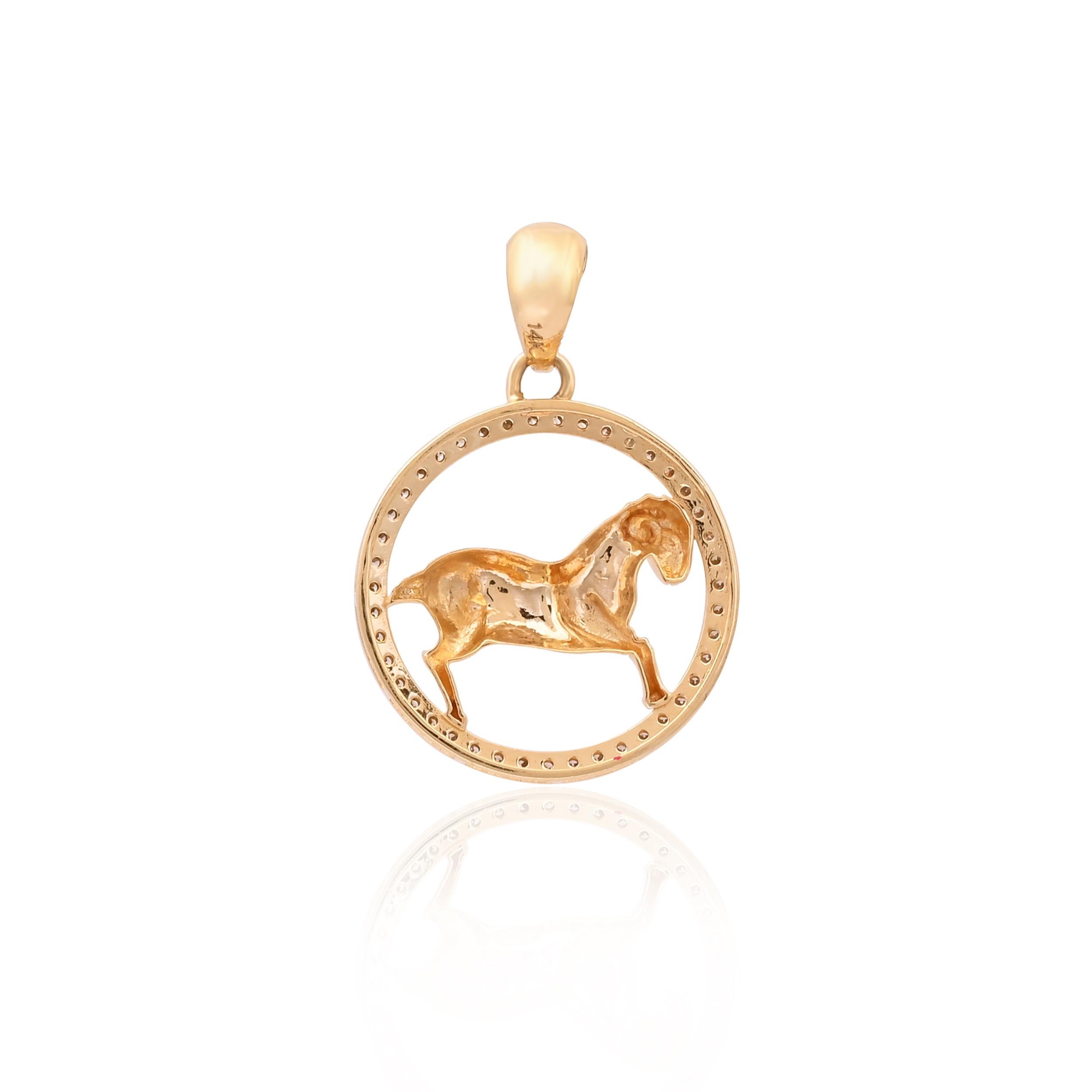 Natürlicher Diamant-Anhänger aus 14 Karat Gold (Gemischter Schliff)