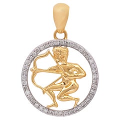 Natürlicher Diamant-Anhänger aus 14 Karat Gold