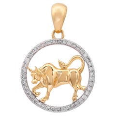 Natürlicher Diamant-Anhänger aus 14 Karat Gold