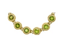 Natural Peridot 16CTS Bracelet in 14k Yellow Gold