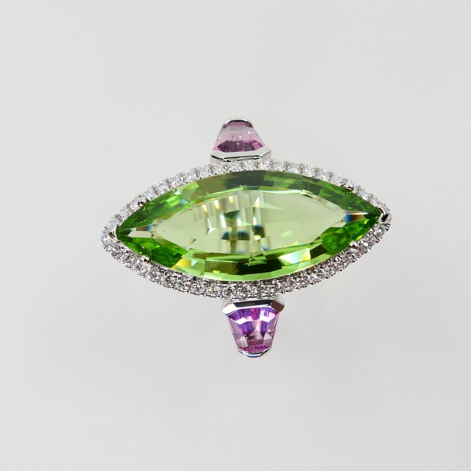 peridot and spinel ring