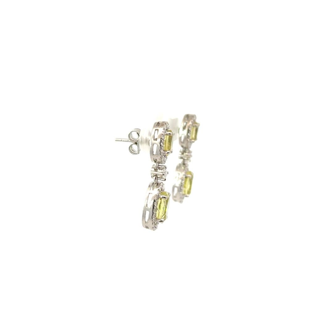 Pendientes de gota de topacio limón natural de 8,43 quilates en plata de ley 925 para regalo de mamá Art Decó en venta