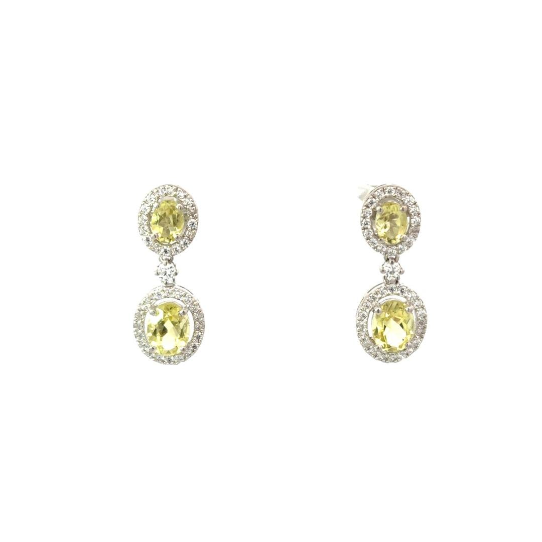 Pendientes de gota de topacio limón natural de 8,43 quilates en plata de ley 925 para regalo de mamá en venta 1