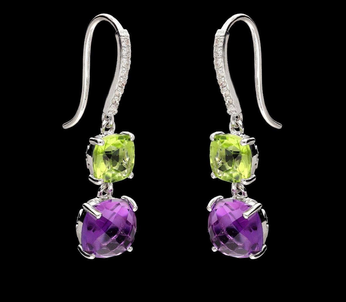 Stone : Peridot, Amethyst  & Diamond

 Stone Size : 6 MM / 7 MM Approx. (± 0.20 MM)

 Stone Shape : Cushion Cut

 Color Stone Weight : 5.63 Cts. Approx.

 Stone Color : As Shown In Picture

 Stone Type : Natural



 Diamond Weight : 0.13 Cts.